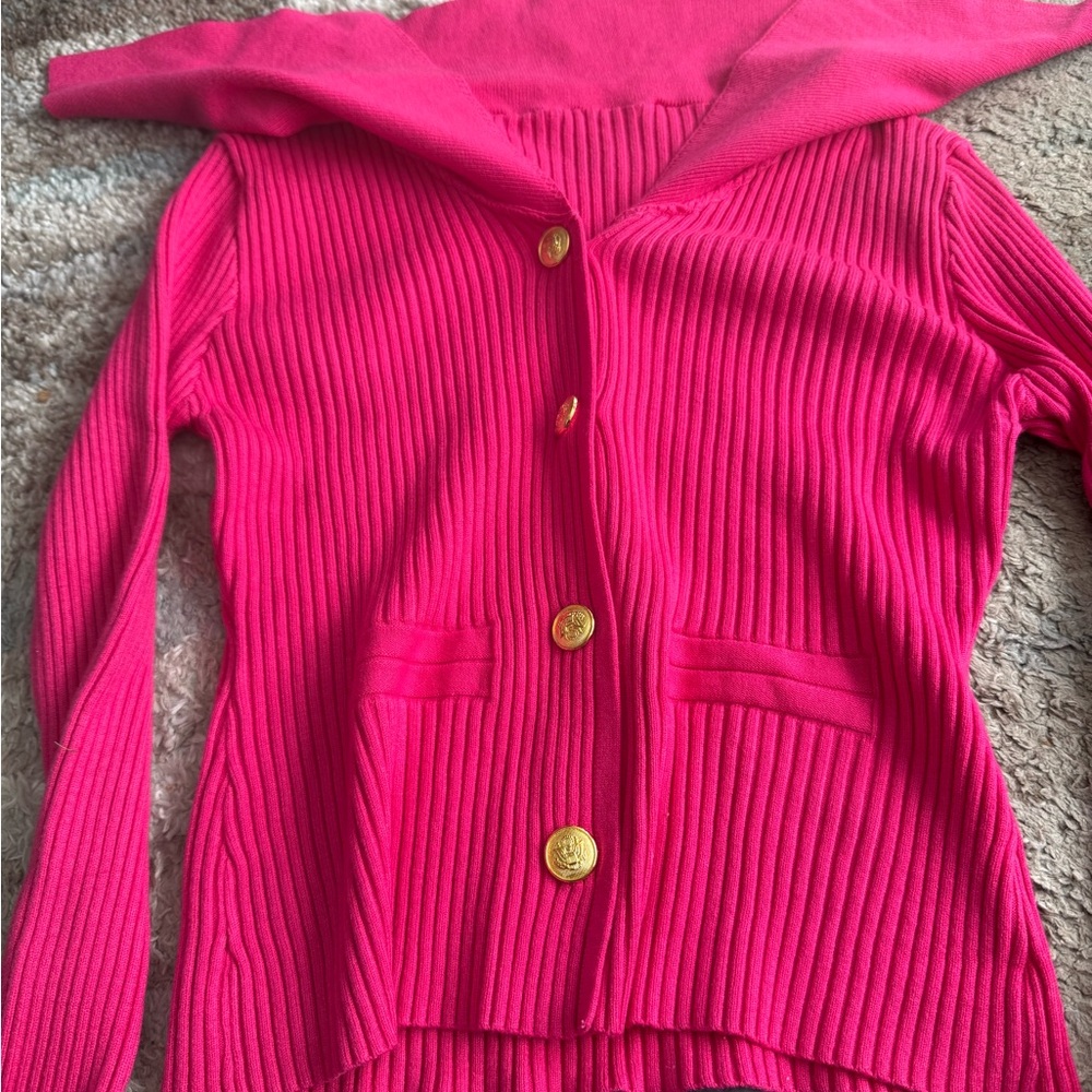 Women's Pink Ribbed Sweater